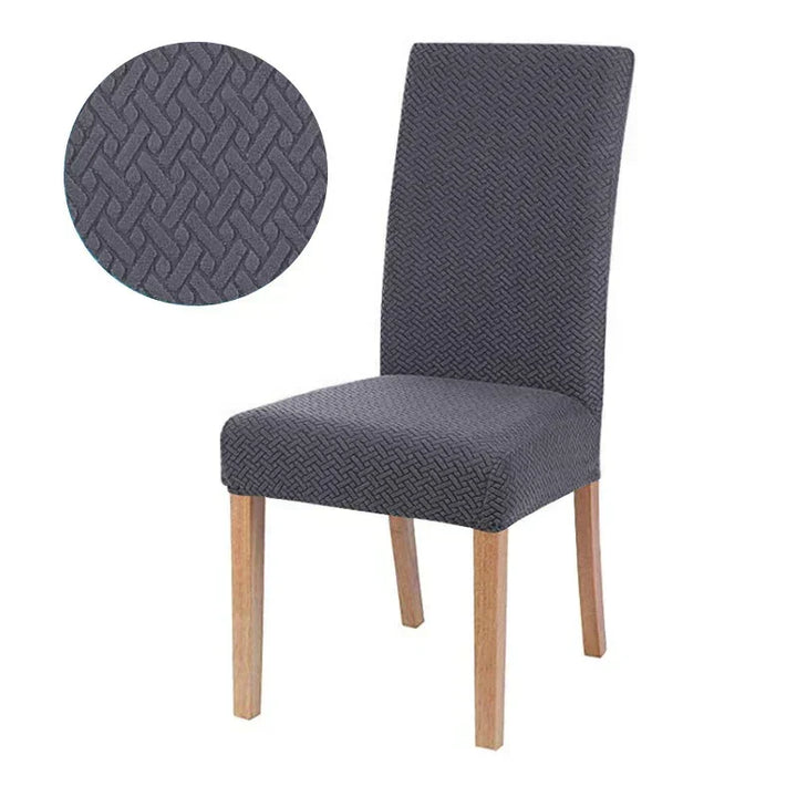 Funda para silla jacquard de poliéster, lavable a máquina, ideal para uso diario.