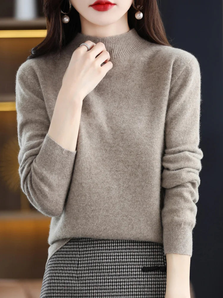 Moda mujer: suéter pullover cálido, elegante y confortable.