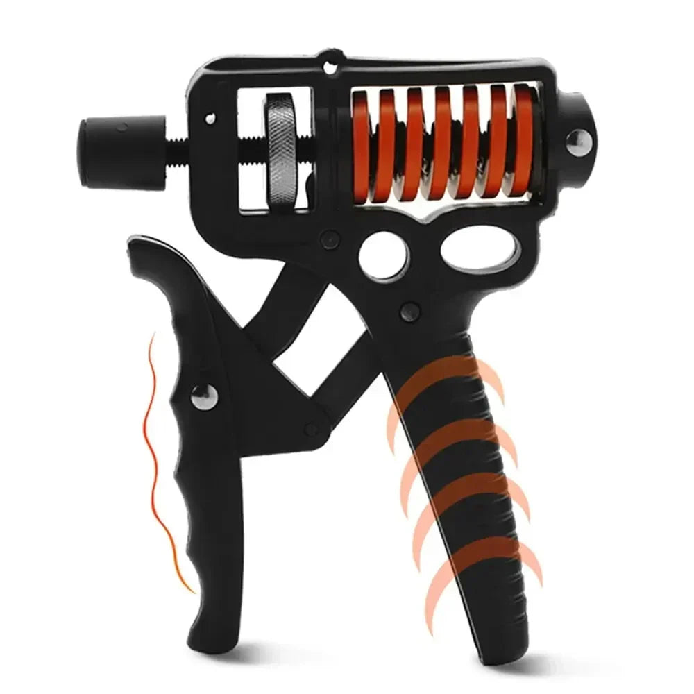Fortalecedor de agarre ergonómico para entrenamiento de fuerza de mano y antebrazo. Ajustable para todos los niveles.
