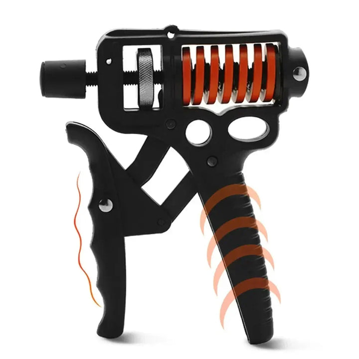 Fortalecedor de agarre ergonómico para entrenamiento de fuerza de mano y antebrazo. Ajustable para todos los niveles.