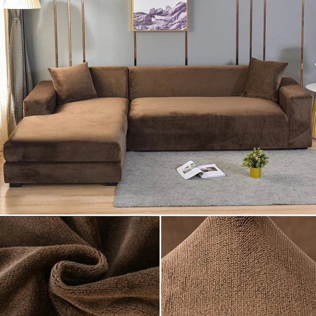 Protector de sofá elástico de terciopelo, máximo confort y protección para tus muebles.