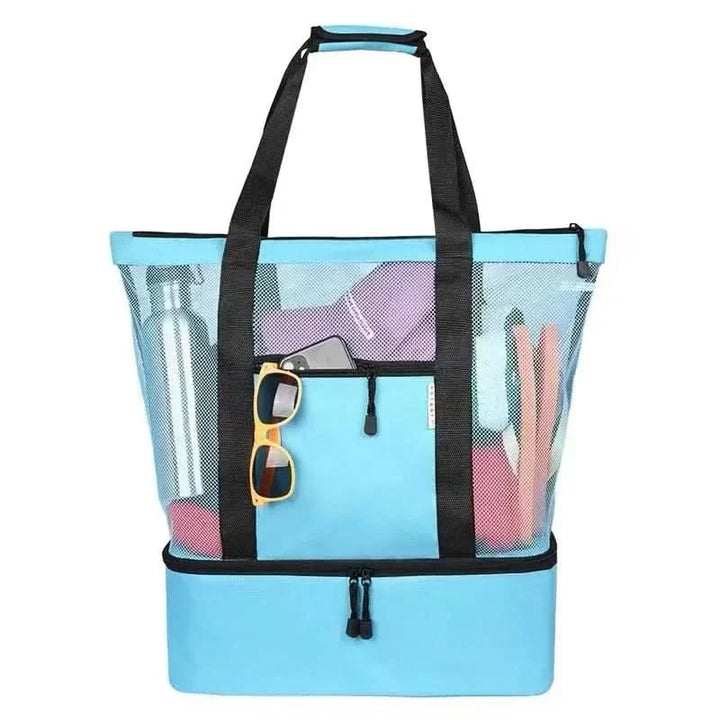 Organizador de verano: bolsa impermeable de malla para compras, viajes o excursiones de un día.