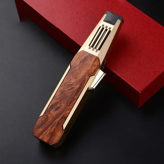Encendedor soplete de butano resistente, recargable, perfecto para encender barbacoas en el exterior.