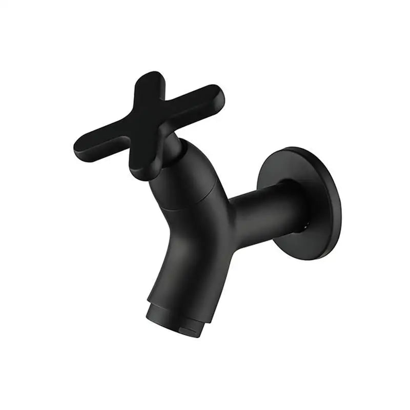 Grifo de agua fría de latón macizo montado en pared. Diseño elegante para cocina o baño.