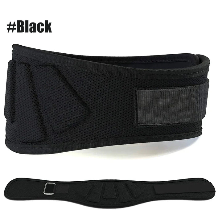 Cinturón de levantamiento de pesas ajustable con soporte lumbar de nylon para gimnasio.