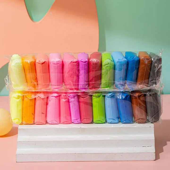 Set de arcilla para modelar secado al aire con herramientas. Ideal manualidades DIY, niños y adultos.