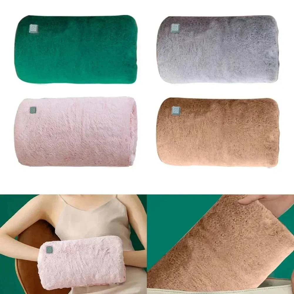 Almohadilla térmica portátil recargable USB. Ideal para viajes, confort en exterior y aventuras de invierno.