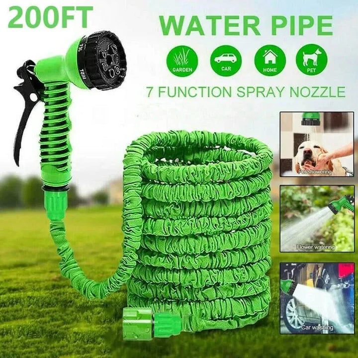 Manguera de riego flexible y expandible. Perfecta para jardín, hortalizas, patio y limpieza de autos.
