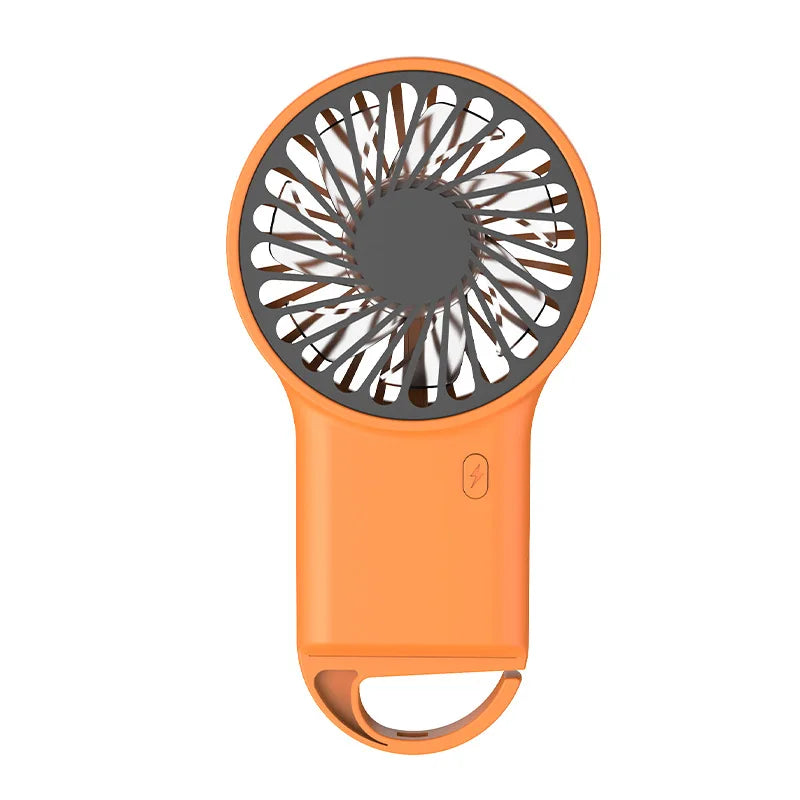 Mini ventilador USB-C portátil recargable. Ideal para refrescarse en verano, viaje u oficina. Silencioso y ligero.