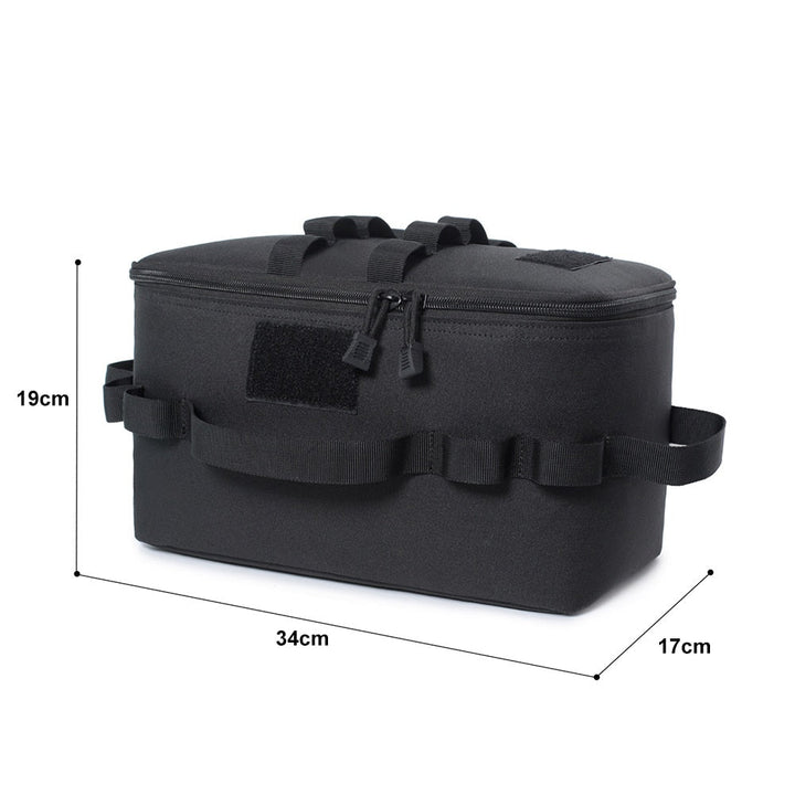 Mochila organizadora de viaje para camping, con múltiples compartimentos para equipo esencial de aire libre.
