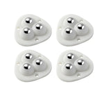 4pcs Blanco 3 cuentas