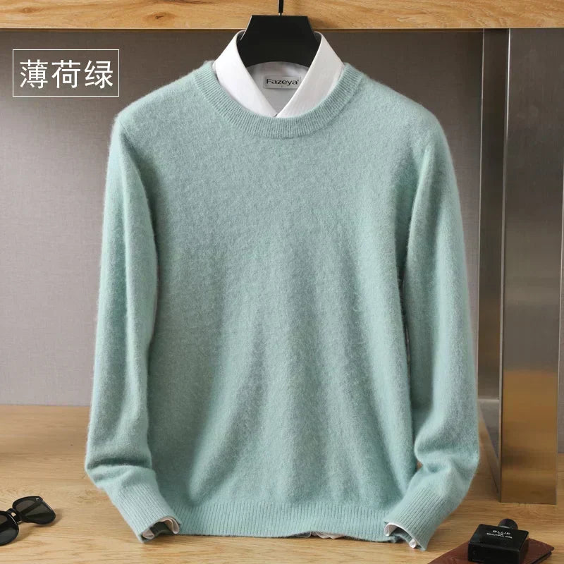 Pulóver de invierno para hombre, diseño versátil y casual en gris.