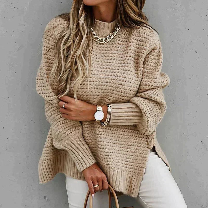 Suéter de punto vintage para mujer, estilo retro cómodo. Ideal para otoño/invierno.