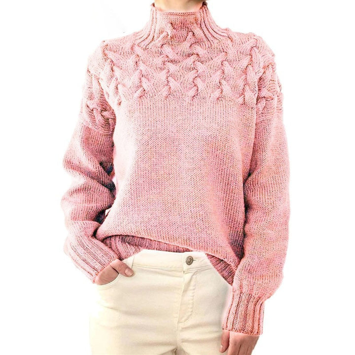 Suéter de mujer cálido y cómodo con cuello alto, esencial para los días fríos de invierno.