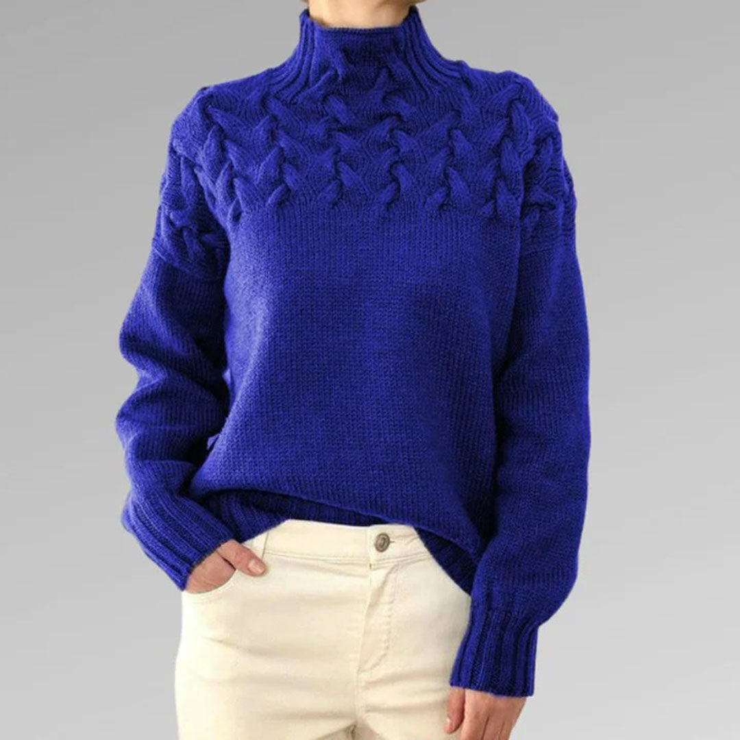 Suéter de cuello alto para mujer, un pullover estiloso y acogedor, perfecto para la temporada invernal.