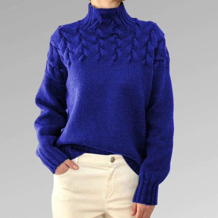 Suéter de cuello alto para mujer, un pullover estiloso y acogedor, perfecto para la temporada invernal.