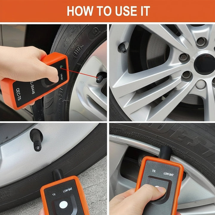 Herramienta inalámbrica de reinicio y diagnóstico TPMS para vehículos GM. Reprograma sensores de neumáticos fácilmente.