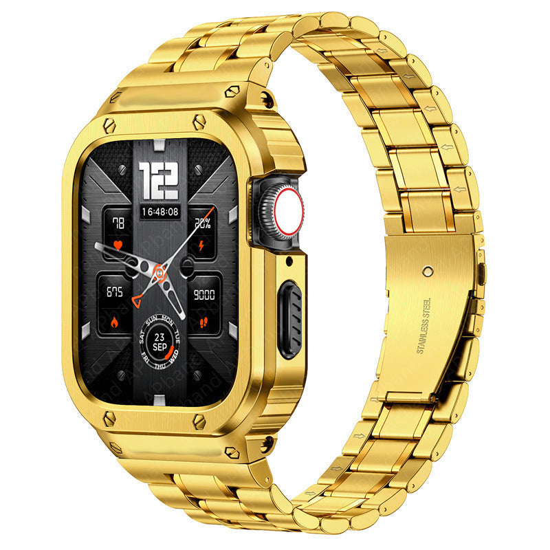 Funda protectora de acero inoxidable para smartwatch. Correa metálica que eleva el estilo del reloj.