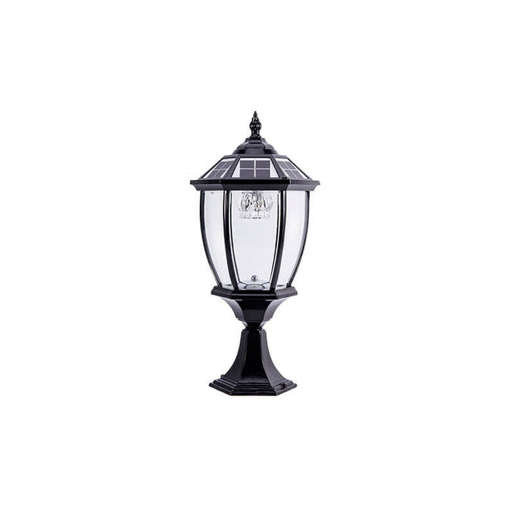 Lámpara solar LED para iluminación de jardín, bronce, con vidrio protector, ideal para decoración.