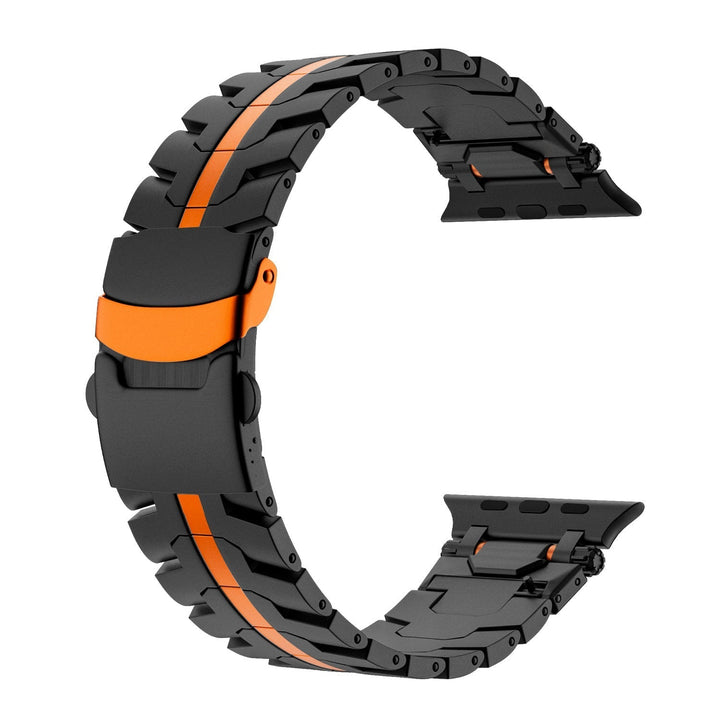 Correa de metal para reloj inteligente. Diseño robusto de acero inoxidable. Unisex y elegante.