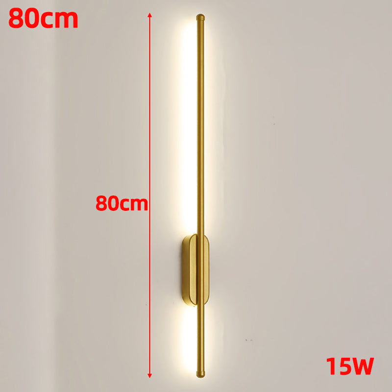 Iluminación LED moderna de pared, 80 cm, diseño nórdico para ambientes contemporáneos.