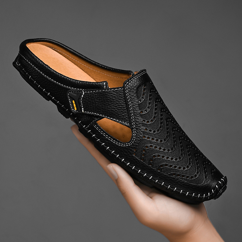 Mules de moda masculina, con diseño abierto y confort. Calzado casual elegante, perfecto para verano.