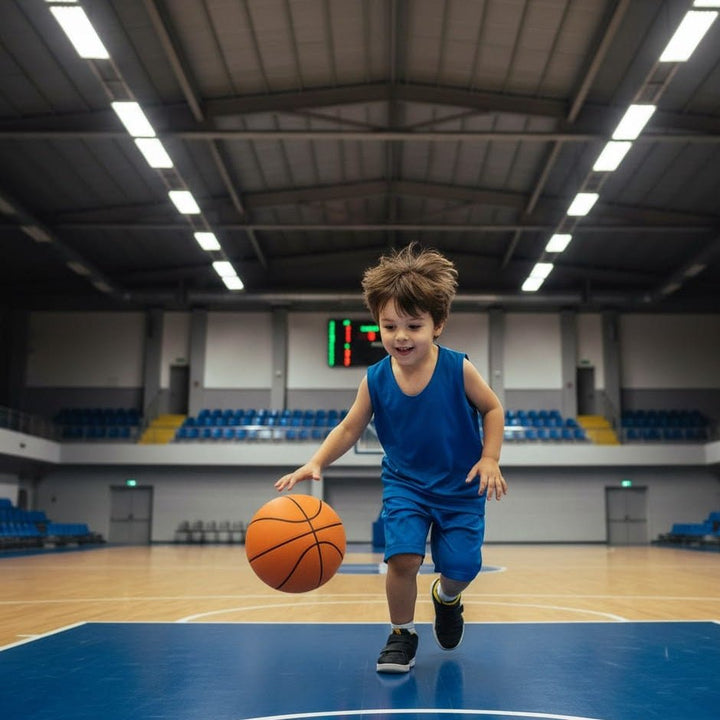 Balón de baloncesto de entrenamiento silencioso para interior/exterior. Ideal para practicar dribling y tiros en casa.
