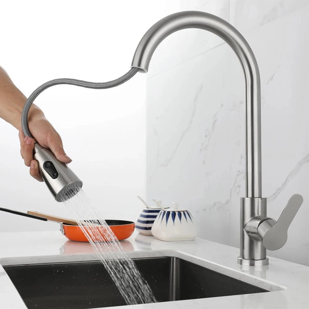 Grifo de cocina extraíble para fregadero, diseño moderno. Facilita el lavado diario y es funcional.