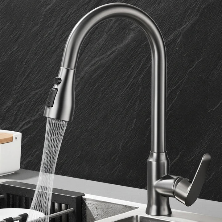 Grifo de cocina moderno con manguera extraíble. Mejora la funcionalidad de tu hogar y diseño.