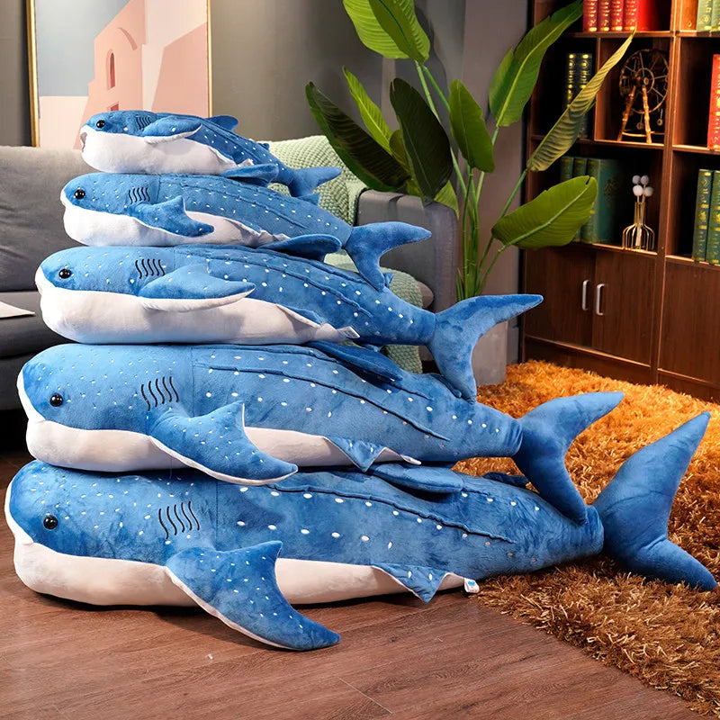 Peluche gigante de tiburón ballena ultrasuave. Juguete marino perfecto para niños, ideal como regalo o decoración.