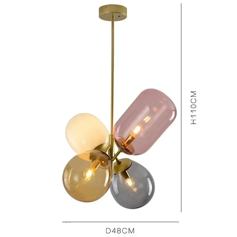 Lámpara colgante de vidrio floral, luz LED suave, diseño vitral para decoración de interiores.
