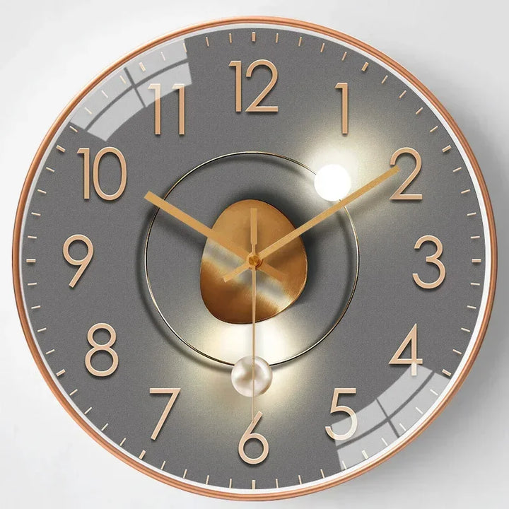 Reloj de pared clásico silencioso, perfecto para decoración de hogar y oficina. Sin tictac molesto para paz.