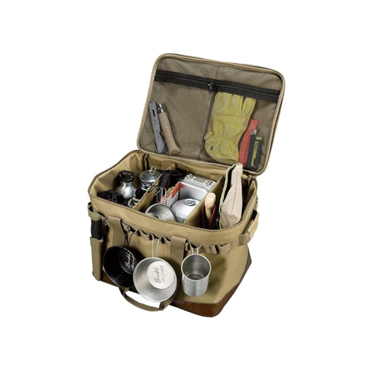 Bolsa de almacenamiento impermeable para camping, ideal para organizar equipo de senderismo y viaje al aire libre.