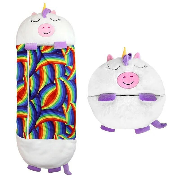 Saco de dormir lavable de peluche para niños. Cómodo y seguro para la siesta, un juguete divertido y funcional.