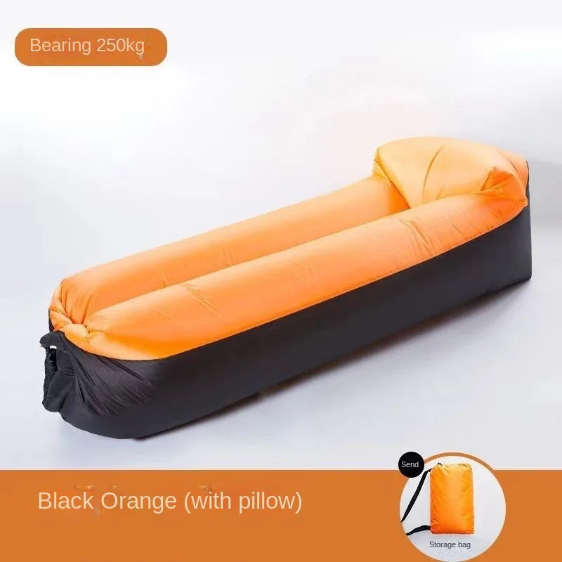 Sofá inflable unisex para camping o playa, diseño portátil y fácil de usar para relax.