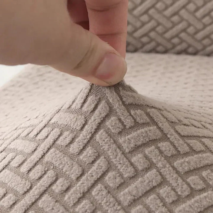 Protector de silla jacquard lavable, ideal para renovar el comedor y eventos especiales.