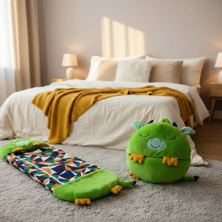 Saco de dormir infantil de peluche animal, suave y acogedor. Juguete decorativo y práctico para la habitación de niños.