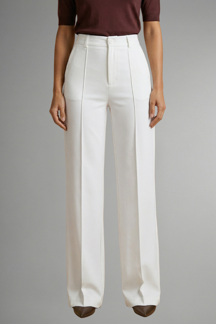 Conjunto elegante de pantalón ancho y top corto para mujer, perfecto para estilo primavera-verano.