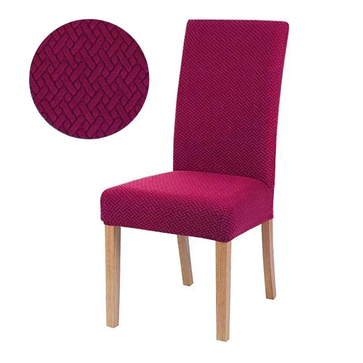 Funda elástica para silla de comedor, tejido jacquard, ofrece protección y un nuevo estilo.