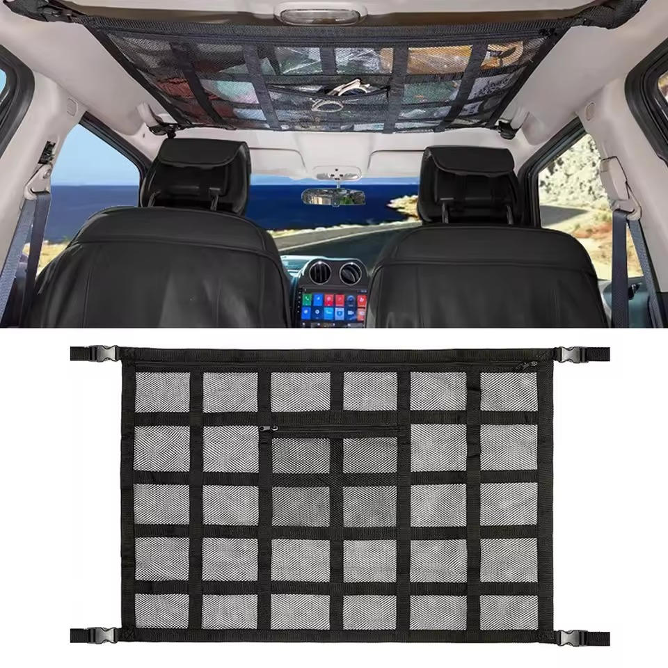 Red de carga universal para organizar el interior del auto, manteniendo el orden y liberando espacio. Accesorio coche.