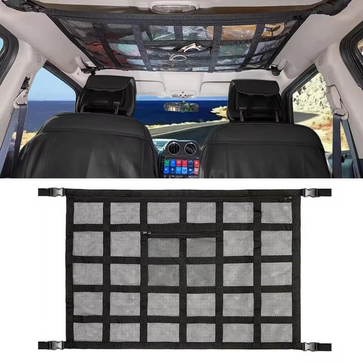 Red de carga universal para organizar el interior del auto, manteniendo el orden y liberando espacio. Accesorio coche.