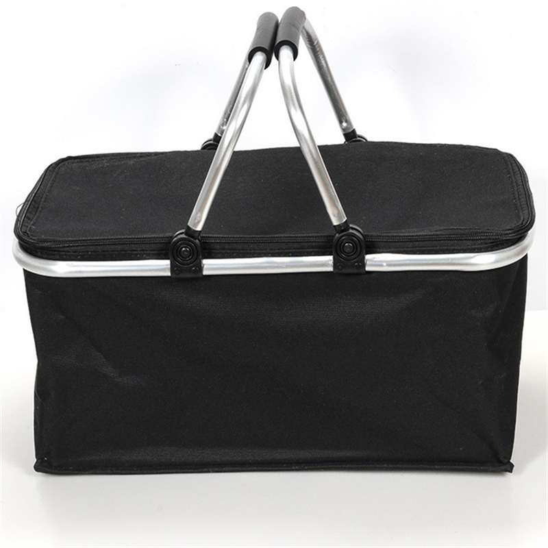 Nevera plegable gris con cremallera. Mantiene tus alimentos frescos y bebidas frías en la playa o de viaje.