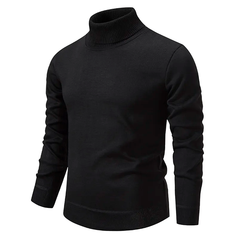 Jersey clásico de cuello alto para hombre, cálido y elegante. Ideal para la moda de invierno y ropa masculina.
