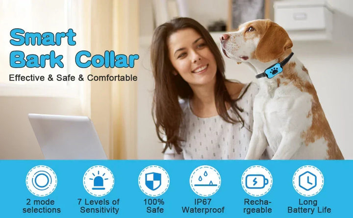 Silencio en el hogar con el collar antiladridos vibratorio, herramienta de adiestramiento avanzado.