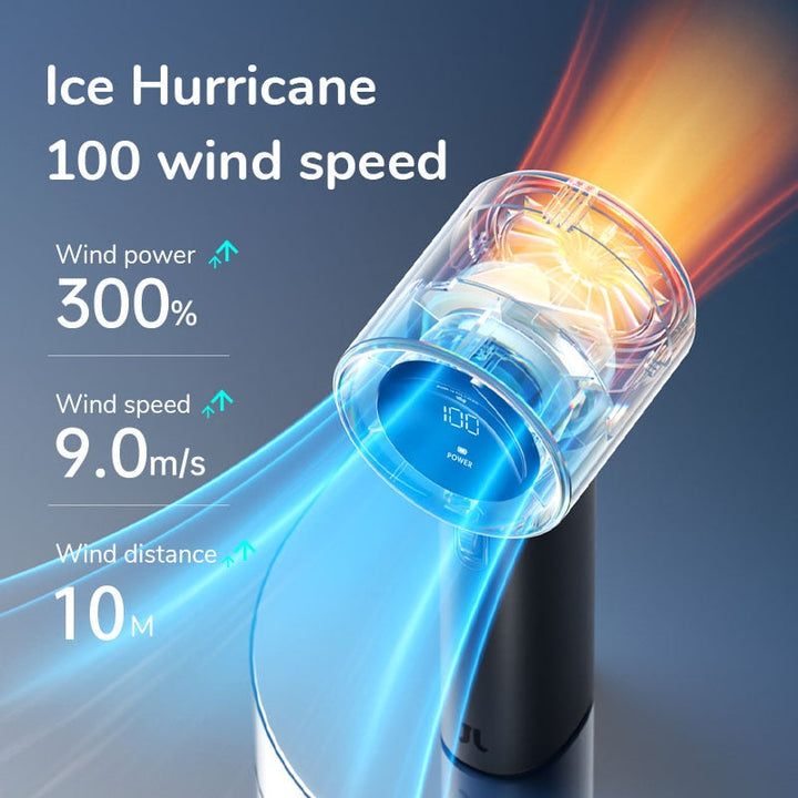 Ventilador inalámbrico recargable de mano. Ofrece frescor portátil refrescante para cualquier situación de verano.