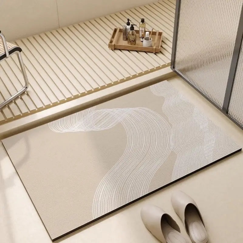 Alfombrilla decorativa de diatomita, diseño moderno, secado rápido. Perfecta para la seguridad y el estilo del hogar.