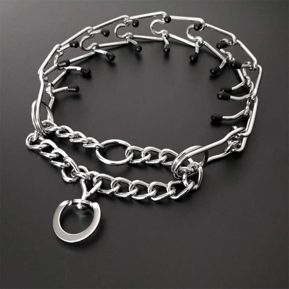 Collar de púas ergonómico para perros, ideal para adiestramiento y control antitirones. Accesorios caninos.