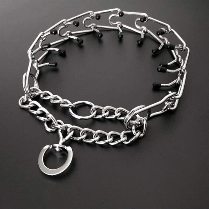 Collar de púas ergonómico para perros, ideal para adiestramiento y control antitirones. Accesorios caninos.
