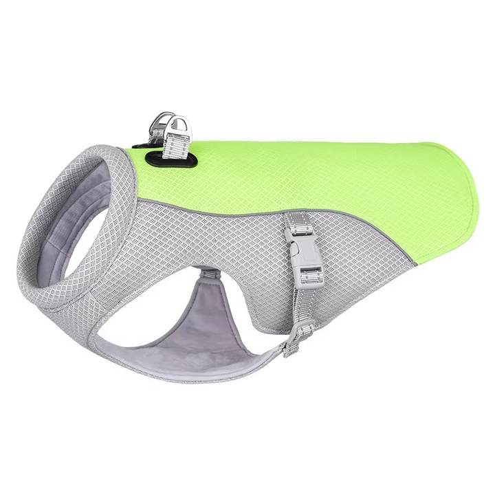 Chaleco enfriador de verano para perros, diseño cómodo con arnés reflectante. Accesorios para mascotas.