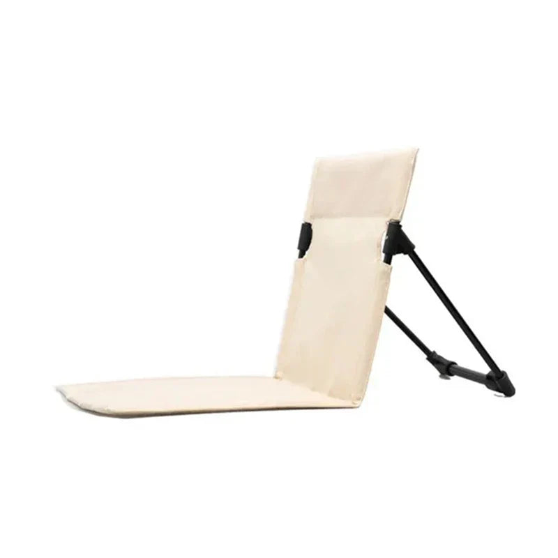 Silla de suelo plegable ergonómica. Respaldo portátil ligero, ideal para senderismo o jardín.
